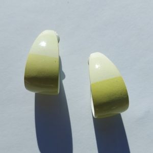 Two tone vintage clip on earrings